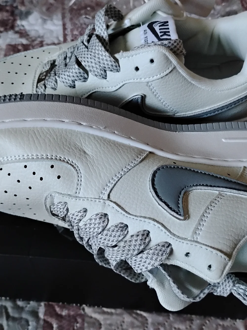 White and Light Gray Men's Athletic Sneakers